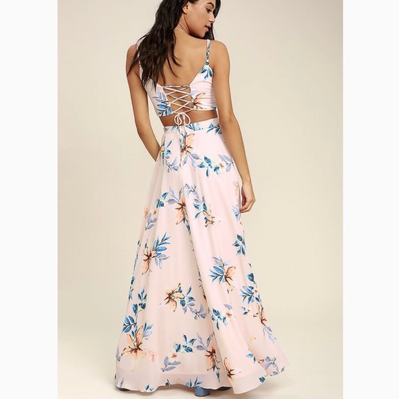 Two Piece Maxi Dress - Peach - Picture 4 of 7